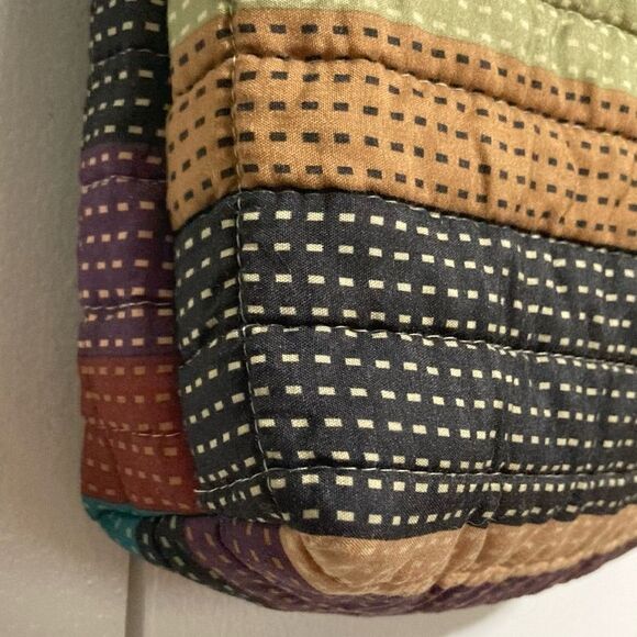 RAINBOW Quilted Small Tote Bag Lined with Straps 11 x 8 x 3 inches - Picture 7 of 11